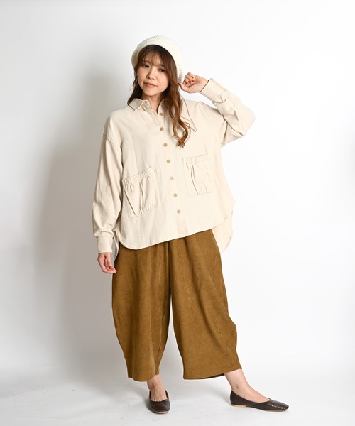MARAI(マーライ)の「【MARAI】サルエルパンツ レディース ガウチョパンツ コーデュロイ(その他パンツ・レディース・ホワイト/ブラウン/ブラック/ブルー・FREE)」の21枚目の写真