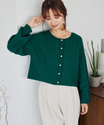 mysty woman | パールボタンストライプカーディガン 149812(カーディガン/ボレロ)