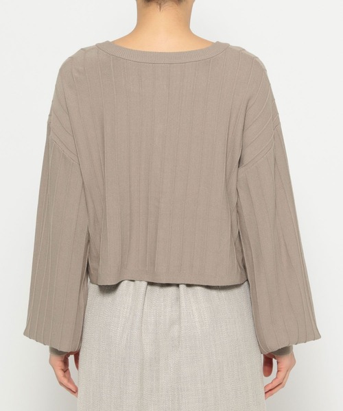 mysty woman（ミスティウーマン）の「パールボタンストライプカーディガン 149812（カーディガン/ボレロ・レディース・ブラック/グレイッシュベージュ/シルバーグレー/グリーン・FREE）」の16枚目の写真