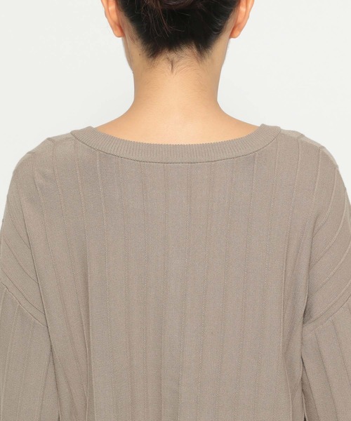 mysty woman（ミスティウーマン）の「パールボタンストライプカーディガン 149812（カーディガン/ボレロ・レディース・ブラック/グレイッシュベージュ/シルバーグレー/グリーン・FREE）」の20枚目の写真