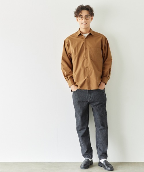 coca(coca)(コカ)の「メンズハリ感長袖シャツ(シャツ/ブラウス・メンズ・キャメル/ホワイト/グレイッシュベージュ/チャコール・L/M/XL)」の18枚目の写真