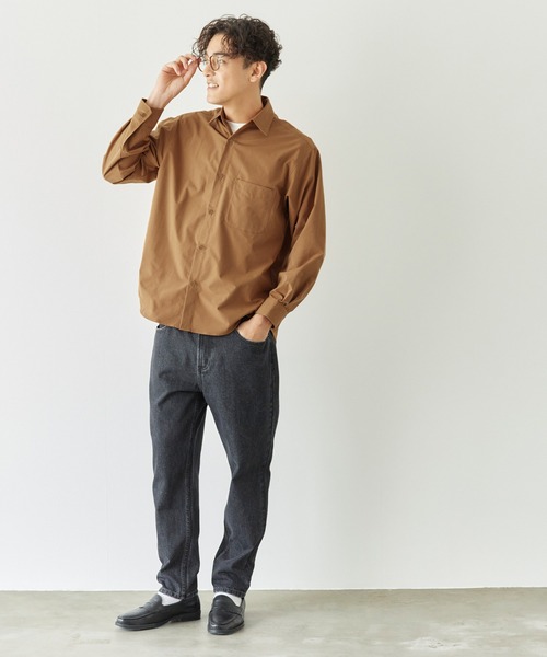 coca(coca)(コカ)の「メンズハリ感長袖シャツ(シャツ/ブラウス・メンズ・キャメル/ホワイト/グレイッシュベージュ/チャコール・L/M/XL)」の13枚目の写真
