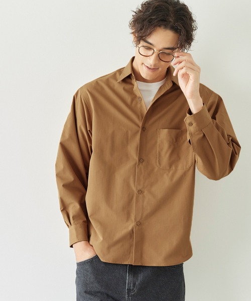 coca(coca)(コカ)の「メンズハリ感長袖シャツ(シャツ/ブラウス・メンズ・キャメル/ホワイト/グレイッシュベージュ/チャコール・L/M/XL)」の14枚目の写真