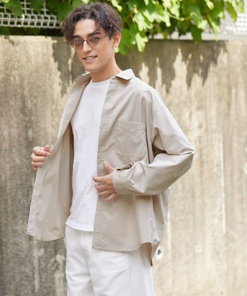 coca(coca)(コカ)の「メンズハリ感長袖シャツ(シャツ/ブラウス・メンズ・キャメル/ホワイト/グレイッシュベージュ/チャコール・L/M/XL)」の7枚目の写真