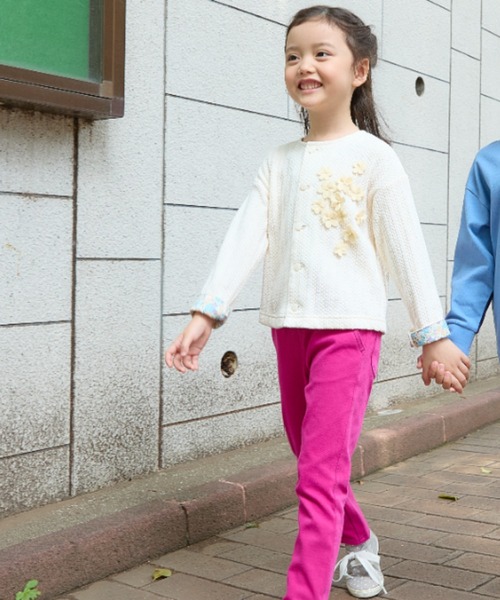 【セール】[ジュニアサイズ]フラワーモチーフニットソーカーディガン（カーディガン/ボレロ）｜hakka kids（ハッカキッズ）