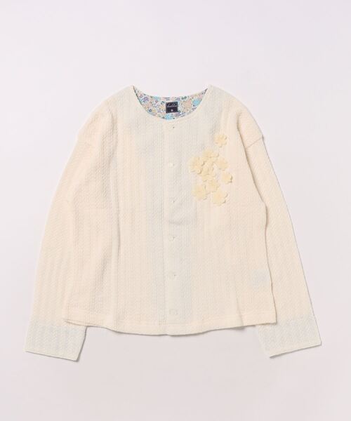 【セール】[ジュニアサイズ]フラワーモチーフニットソーカーディガン（カーディガン/ボレロ）｜hakka kids（ハッカキッズ）