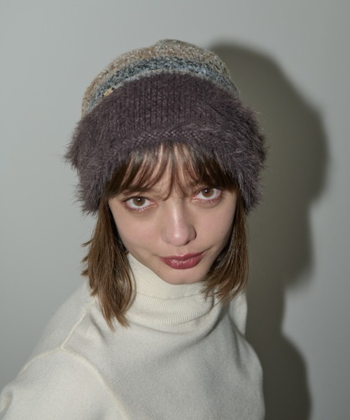 idem（イデム）の「mix color shaggy beanie / MIXカラーシャギービーニー（ニットキャップ/ビーニー・レディース・グレー/ブラウン・FREE）」の12枚目の写真