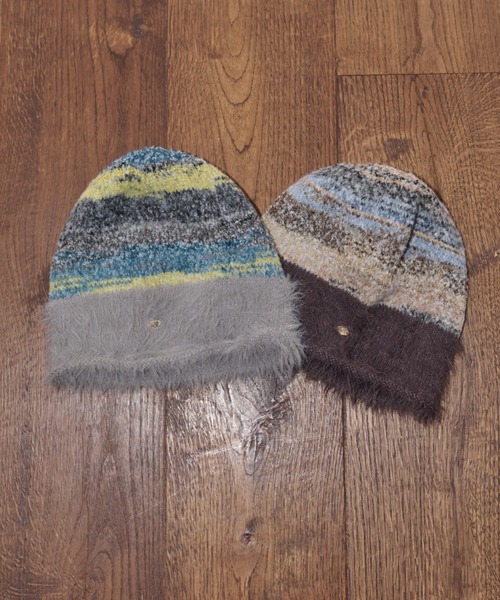 idem（イデム）の「mix color shaggy beanie / MIXカラーシャギービーニー（ニットキャップ/ビーニー・レディース・グレー/ブラウン・FREE）」の9枚目の写真