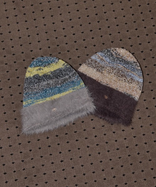 idem（イデム）の「mix color shaggy beanie / MIXカラーシャギービーニー（ニットキャップ/ビーニー・レディース・グレー/ブラウン・FREE）」の4枚目の写真