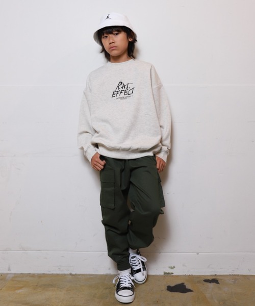 RAT EFFECT（ラットエフェクト）の「RAT EFFECT/ラットエフェクト　RATEFFECT MOUNTAINトレーナー（スウェット・キッズ・ライトグレー/グリーン/ブラック/オートミール・150/140/130/160）」の12枚目の写真