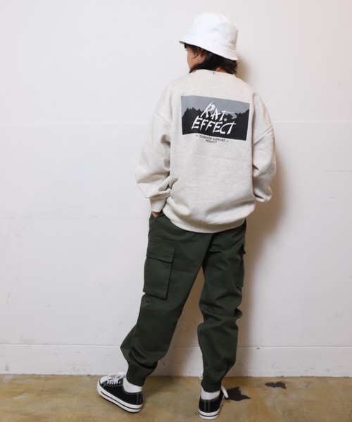 RAT EFFECT（ラットエフェクト）の「RAT EFFECT/ラットエフェクト　RATEFFECT MOUNTAINトレーナー（スウェット・キッズ・ライトグレー/グリーン/ブラック/オートミール・150/140/130/160）」の13枚目の写真