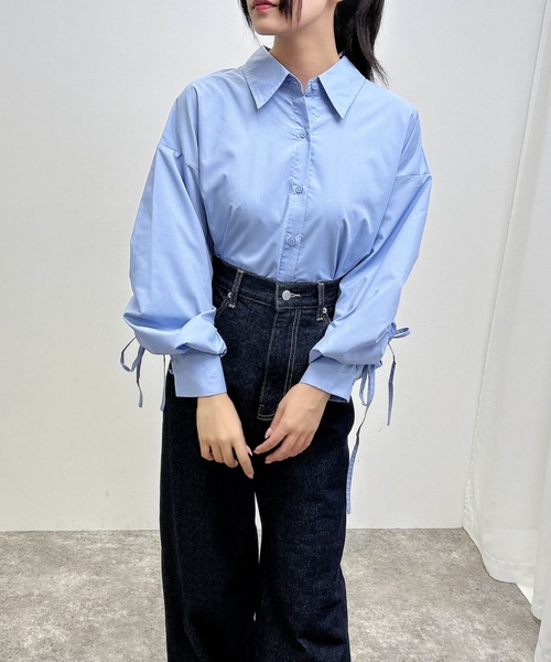 INGNI（イング）の「バックドロストシャツ（シャツ/ブラウス・レディース・ブルー/オフホワイト/ブラック・M）」の22枚目の写真