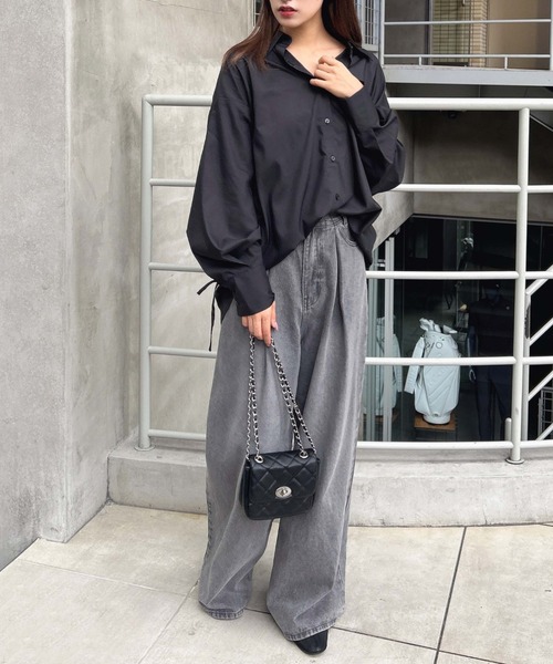 INGNI（イング）の「バックドロストシャツ（シャツ/ブラウス・レディース・ブルー/オフホワイト/ブラック・M）」の15枚目の写真