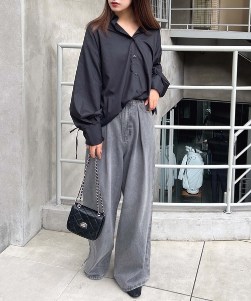 INGNI（イング）の「バックドロストシャツ（シャツ/ブラウス・レディース・ブルー/オフホワイト/ブラック・M）」の16枚目の写真