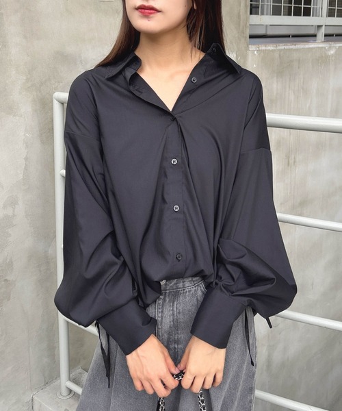 INGNI（イング）の「バックドロストシャツ（シャツ/ブラウス・レディース・ブルー/オフホワイト/ブラック・M）」の13枚目の写真