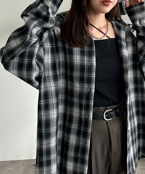 apres jour mignon（アプレジュールミニョン）の「チェックBIGシャツ【ZOZOTOWN限定アイテム】（シャツ/ブラウス・レディース・レッド/ブラック/ブラウン系その他/ネイビー/カーキ・フリー/X-LARGE）」の18枚目の写真