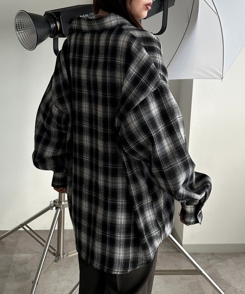 apres jour mignon（アプレジュールミニョン）の「チェックBIGシャツ【ZOZOTOWN限定アイテム】（シャツ/ブラウス・レディース・レッド/ブラック/ブラウン系その他/ネイビー/カーキ・フリー/X-LARGE）」の21枚目の写真