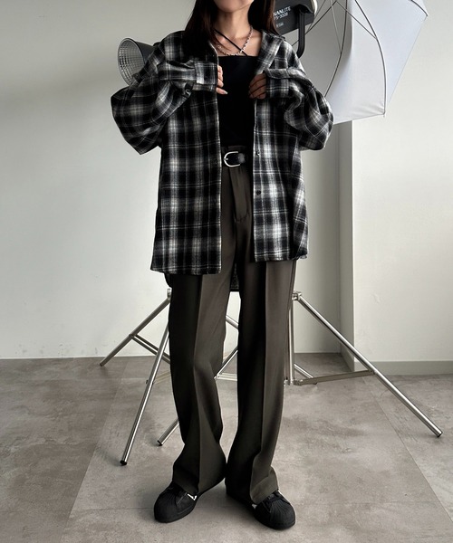 apres jour mignon（アプレジュールミニョン）の「チェックBIGシャツ