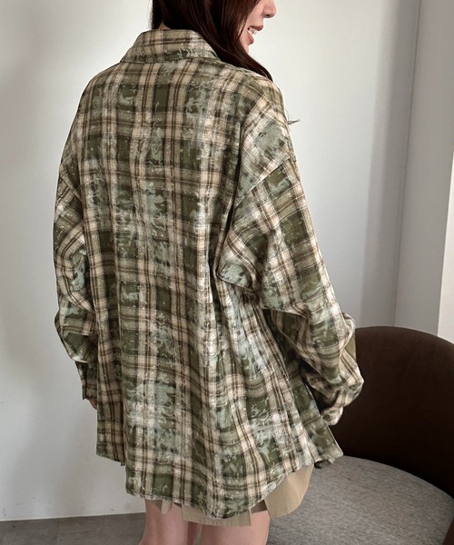 apres jour mignon（アプレジュールミニョン）の「チェックBIGシャツ【ZOZOTOWN限定アイテム】（シャツ/ブラウス・レディース・レッド/ブラック/ブラウン系その他/ネイビー/カーキ・フリー/X-LARGE）」の12枚目の写真