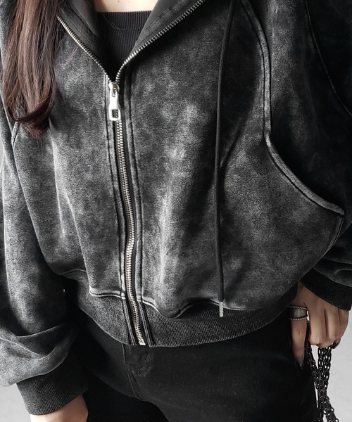 パーカー 「 ２color 」ピグメントヴィンテージショートジップパーカー ／ pigment vintage short zip hoodie レデ 2color 】ピグメントヴィンテージショートジップパーカー