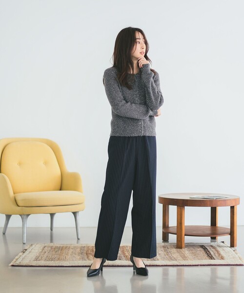 B:MING by BEAMS(ビーミングバイビームス)の「ピンストライプ ライン パンツ(S~M)(その他パンツ・レディース・チャコールグレー/ネイビー・SMALL/MEDIUM)」の3枚目の写真