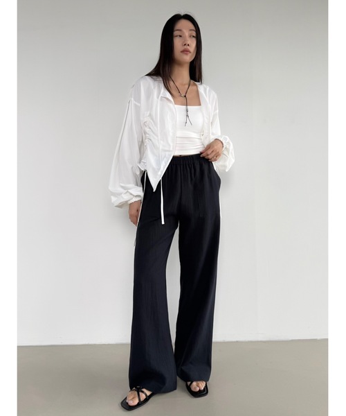 Didot.showroom(ディドット ショールーム)の「バンディングリネンワイドパンツ(その他パンツ・レディース・ブラウン/ダークネイビー/カーキ・FREE)」の3枚目の写真