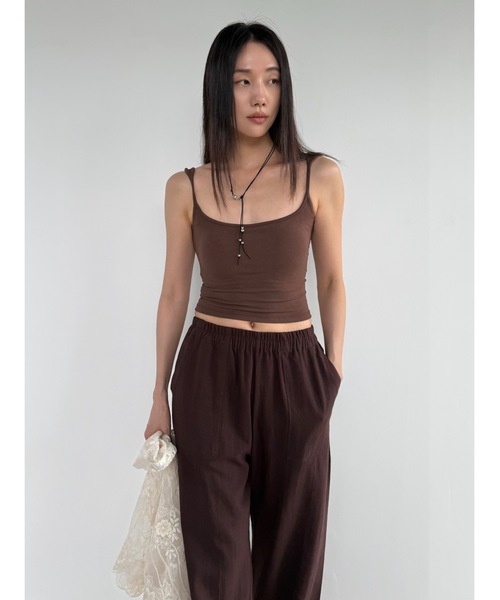 Didot.showroom(ディドット ショールーム)の「バンディングリネンワイドパンツ(その他パンツ・レディース・ブラウン/ダークネイビー/カーキ・FREE)」の7枚目の写真