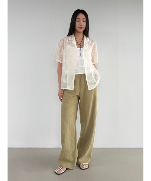 Didot.showroom(ディドット ショールーム)の「バンディングリネンワイドパンツ(その他パンツ・レディース・ブラウン/ダークネイビー/カーキ・FREE)」の14枚目の写真
