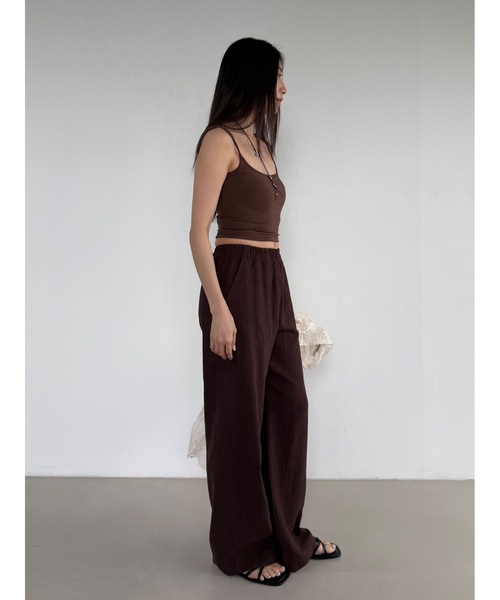 Didot.showroom(ディドット ショールーム)の「バンディングリネンワイドパンツ(その他パンツ・レディース・ブラウン/ダークネイビー/カーキ・FREE)」の5枚目の写真