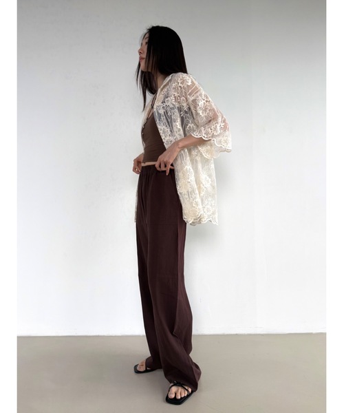 Didot.showroom(ディドット ショールーム)の「バンディングリネンワイドパンツ(その他パンツ・レディース・ブラウン/ダークネイビー/カーキ・FREE)」の12枚目の写真