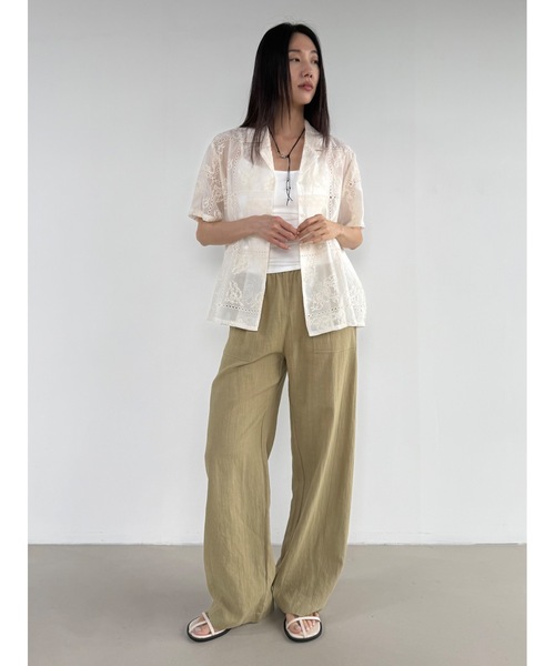 Didot.showroom(ディドット ショールーム)の「バンディングリネンワイドパンツ(その他パンツ・レディース・ブラウン/ダークネイビー/カーキ・FREE)」の13枚目の写真
