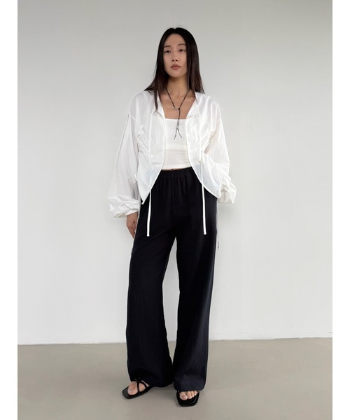 Didot.showroom(ディドット ショールーム)の「バンディングリネンワイドパンツ(その他パンツ・レディース・ブラウン/ダークネイビー/カーキ・FREE)」の19枚目の写真
