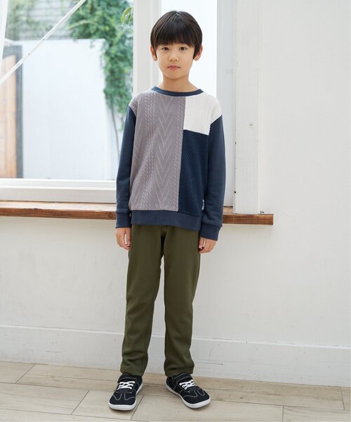 ikka(イッカ)の「ニットソーブロックストレーナー(120~160cm)(スウェット・キッズ・その他/ネイビー・130/140/150/160/120)」の15枚目の写真