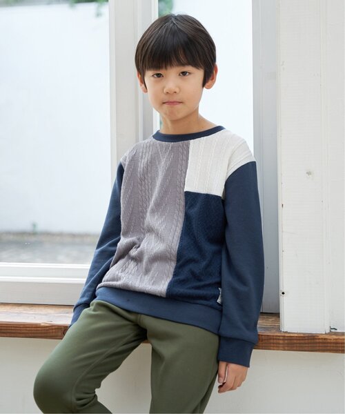 ikka(イッカ)の「ニットソーブロックストレーナー(120~160cm)(スウェット・キッズ・その他/ネイビー・130/140/150/160/120)」の18枚目の写真