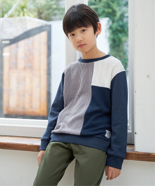 ikka(イッカ)の「ニットソーブロックストレーナー(120~160cm)(スウェット・キッズ・その他/ネイビー・130/140/150/160/120)」の19枚目の写真