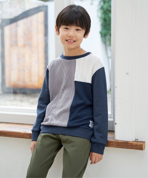 ikka(イッカ)の「ニットソーブロックストレーナー(120~160cm)(スウェット・キッズ・その他/ネイビー・130/140/150/160/120)」の20枚目の写真