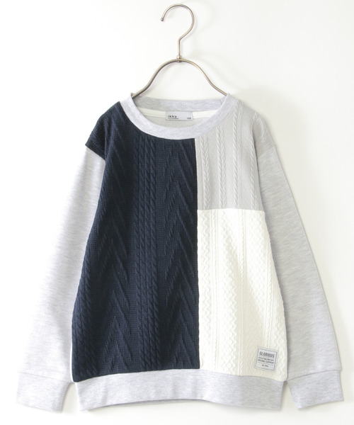 ikka(イッカ)の「ニットソーブロックストレーナー(120~160cm)(スウェット・キッズ・その他/ネイビー・130/140/150/160/120)」の2枚目の写真