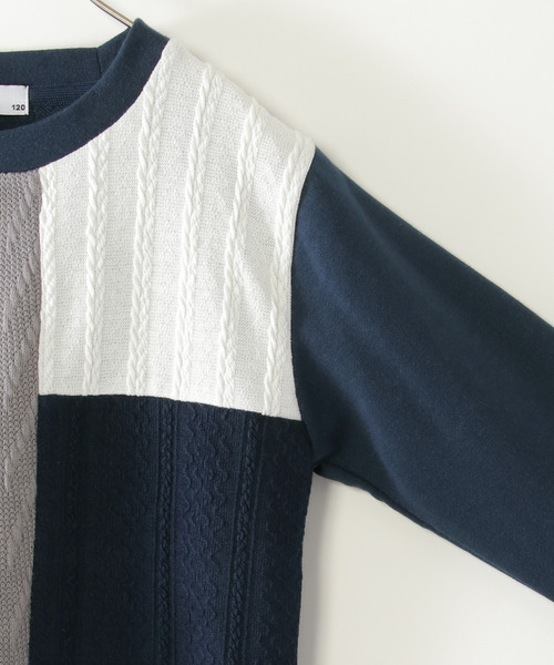 ikka(イッカ)の「ニットソーブロックストレーナー(120~160cm)(スウェット・キッズ・その他/ネイビー・130/140/150/160/120)」の6枚目の写真