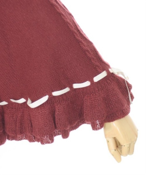 axes femme POETIQUE（アクシーズファムポエティック）の「リボン裏ボアニットケープ（ポンチョ・レディース・キナリ/ワイン/ブルー・MEDIUM）」の14枚目の写真