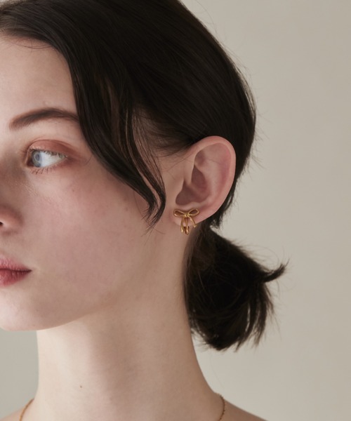 ciite' surgical stainless（シーテサージカルステンレス）の「【 金属アレルギー対応 】 リボンイヤリング サージカルステンレス   (両耳用)（イヤリング・レディース・シルバー/ゴールド・FREE）」の13枚目の写真