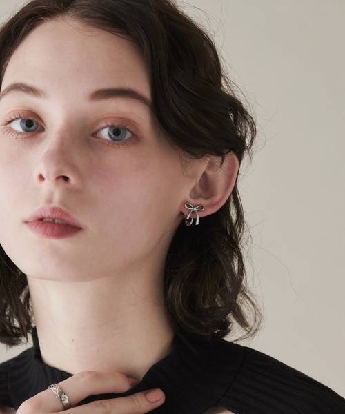 ciite' surgical stainless（シーテサージカルステンレス）の「【 金属アレルギー対応 】 リボンイヤリング サージカルステンレス   (両耳用)（イヤリング・レディース・シルバー/ゴールド・FREE）」の15枚目の写真