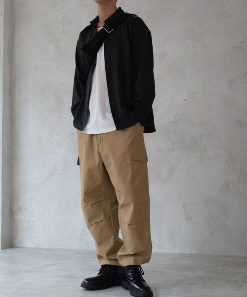 Mac-House(マックハウス)の「6Poket twill Wide Cargo pants(カーゴパンツ・メンズ・ブラック/ベージュ/オリーブ・M/XL/L)」の8枚目の写真