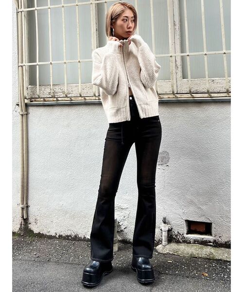 EMODA（エモダ）の「【WEB限定】ルーズハイネックリブニット（カーディガン/ボレロ・レディース・ミント/アイボリー/グレー/ブラック・FREE）」の21枚目の写真