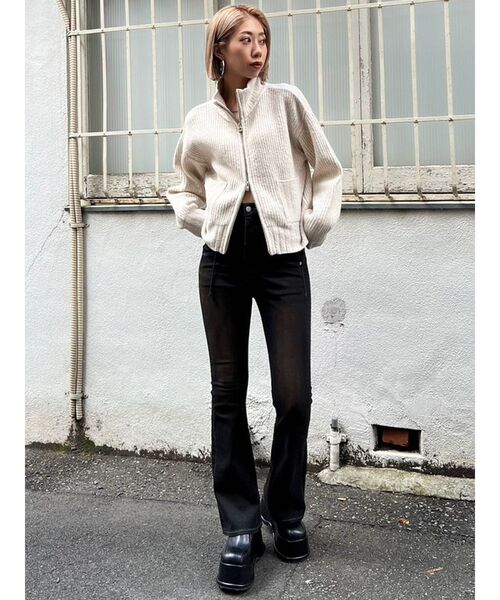 EMODA（エモダ）の「【WEB限定】ルーズハイネックリブニット（カーディガン/ボレロ・レディース・ミント/アイボリー/グレー/ブラック・FREE）」の22枚目の写真