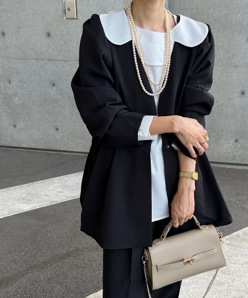 KOBE LETTUCE（コウベレタス）の「[ セレモニー ] サイズが選べるペプラムジャケット4点スーツ（スーツセット・レディース・ブラック/ネイビー/ネイビー系/ブラック系・M/L/M1/L1）」の12枚目の写真