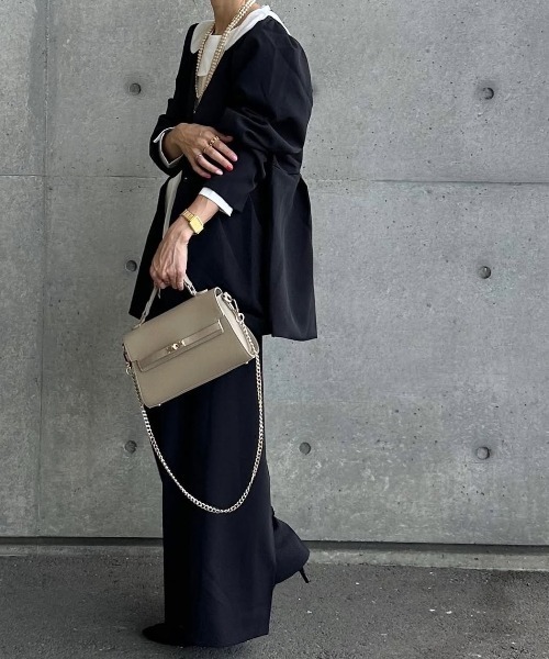 KOBE LETTUCE（コウベレタス）の「[ セレモニー ] サイズが選べるペプラムジャケット4点スーツ（スーツセット・レディース・ブラック/ネイビー/ネイビー系/ブラック系・M/L/M1/L1）」の11枚目の写真