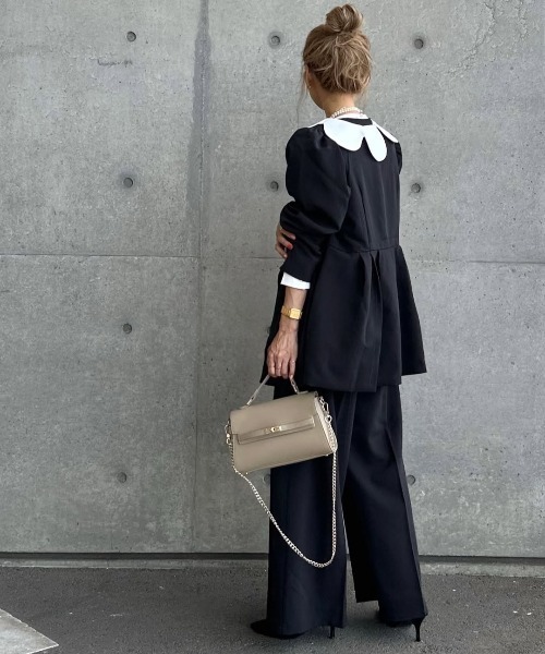 KOBE LETTUCE（コウベレタス）の「[ セレモニー ] サイズが選べるペプラムジャケット4点スーツ（スーツセット・レディース・ブラック/ネイビー/ネイビー系/ブラック系・M/L/M1/L1）」の9枚目の写真