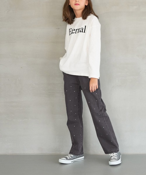 coca(coca)(コカ)の「キッズ ラインストーン付きデニムパンツ(デニムパンツ・キッズ・ブラック/ブルー・150/120/140/130)」の12枚目の写真