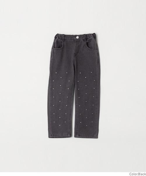 coca(coca)(コカ)の「キッズ ラインストーン付きデニムパンツ(デニムパンツ・キッズ・ブラック/ブルー・150/120/140/130)」の14枚目の写真