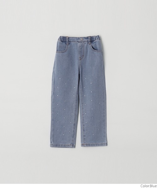 coca(coca)(コカ)の「キッズ ラインストーン付きデニムパンツ(デニムパンツ・キッズ・ブラック/ブルー・150/120/140/130)」の13枚目の写真